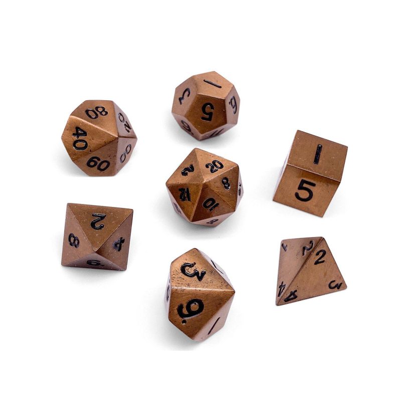 Gnomish Copper - 7 Piece Metal Dice Set-Zinc Alloy Dice-dungeons and dragons-dice-dnd-dungeons & dragons-Norse Foundry