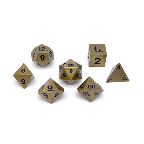 Bronze Dragon Scale - 7 Piece Metal D&D & RPGs Dice Set